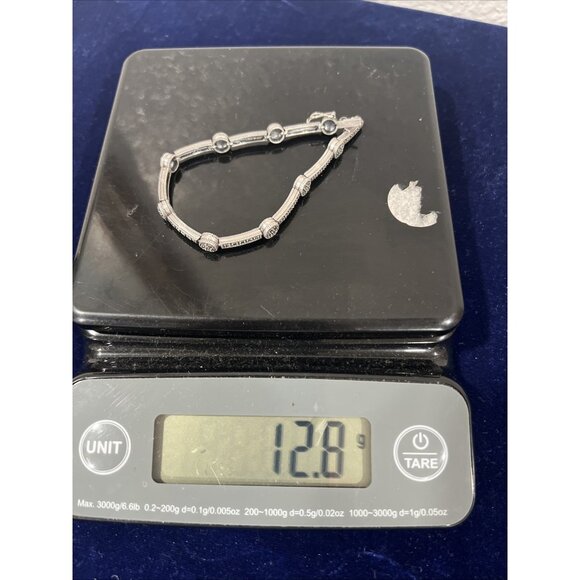 Exquisite Sterling Silver Narrow Knot Marcasite 7" Bracelet - Picture 11 of 11